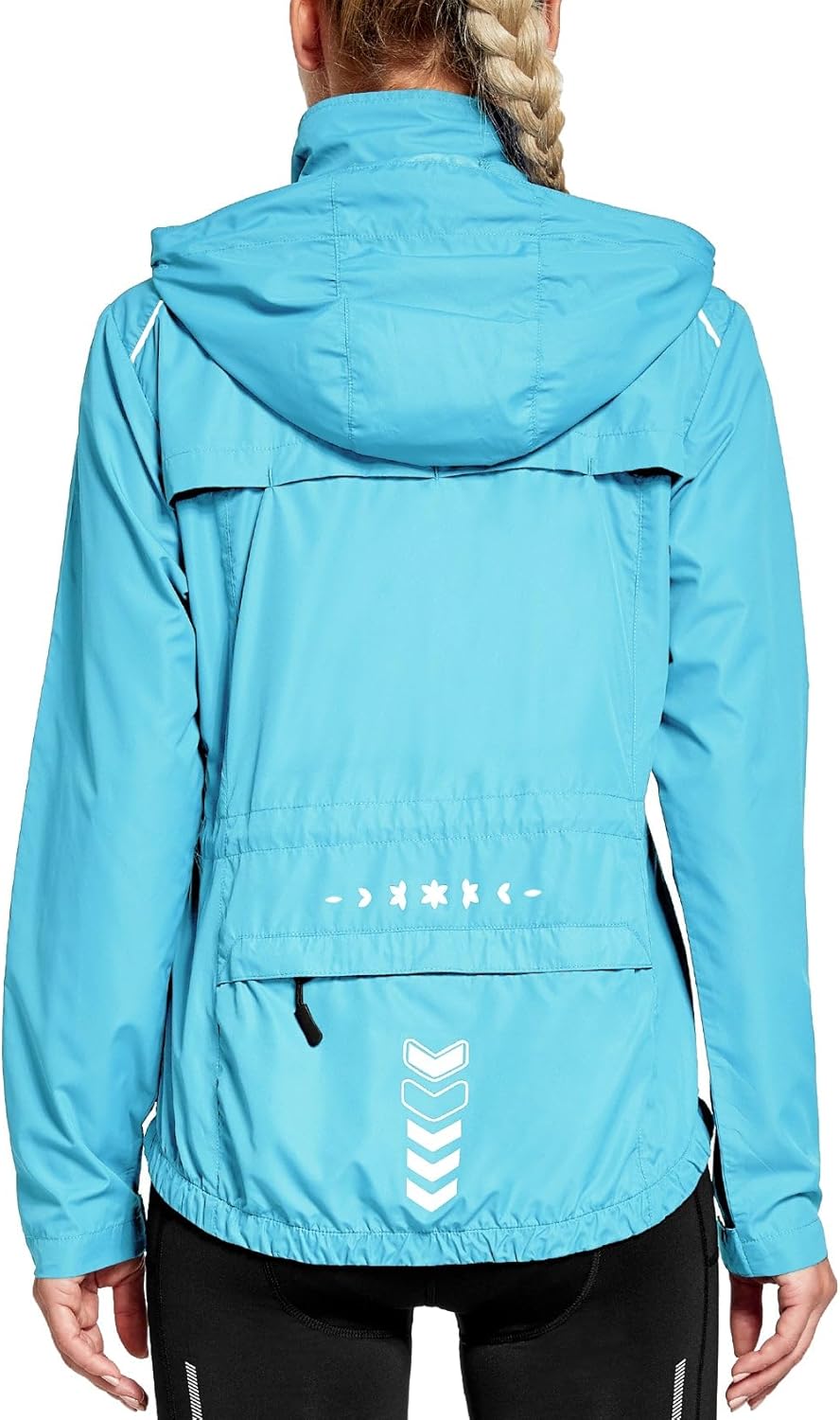 FitsT4 Sports Womens Running Cycling Windbreaker Reflective Jackets Hooded