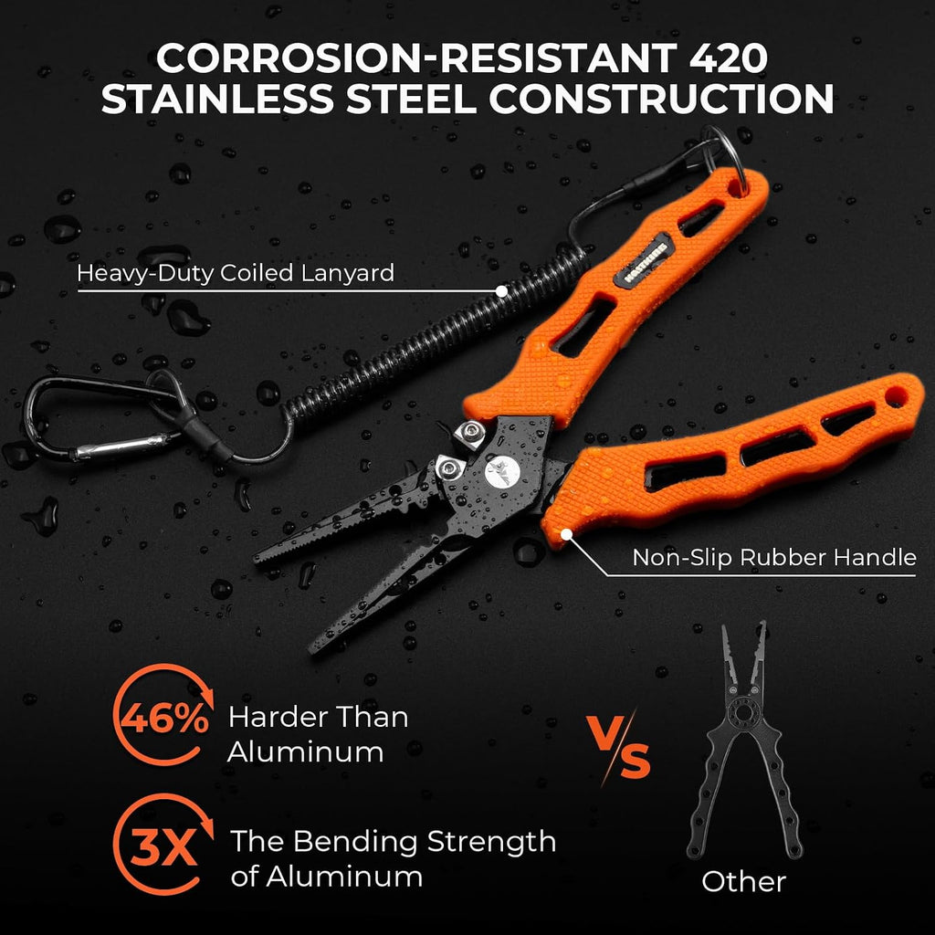 KastKing Cutthroat 7 inch Fishing Pliers, Ice Fishing, Gift for Men