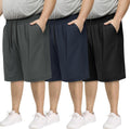3 Pack Big and Tall Mens Gym Shorts - Basketball Black Athletic (3XL-5XL)