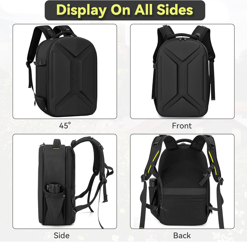 TORIBIO Large Hardshell Camera Backpack DSLR/SLR/Mirrorless Photography Bag