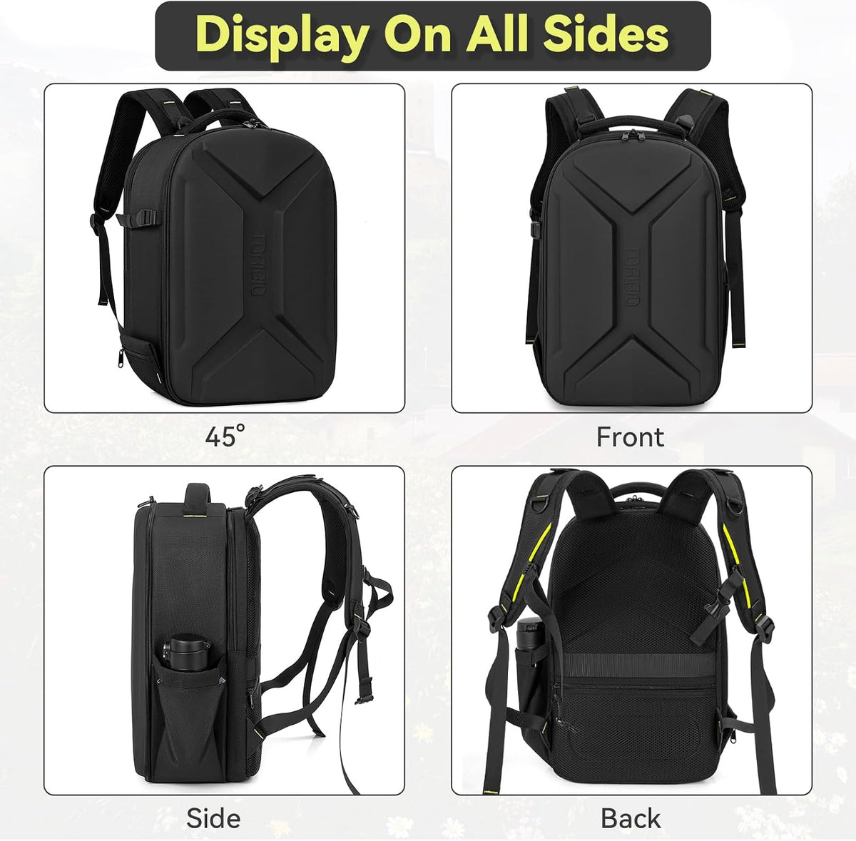 TORIBIO Large Hardshell Camera Backpack DSLR/SLR/Mirrorless Photography Bag