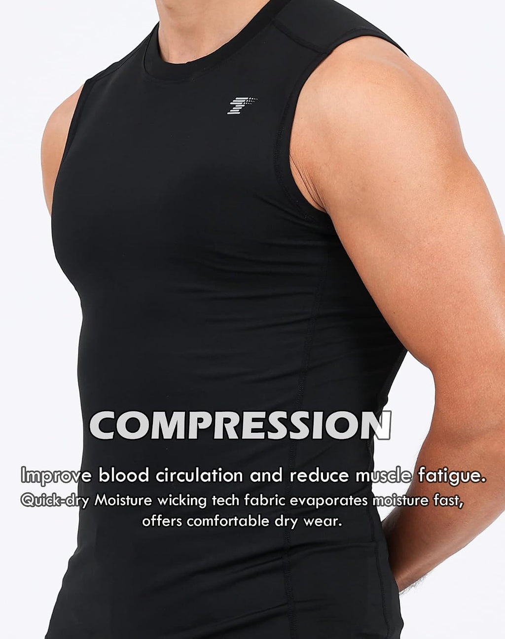 5 Pack Men's Compression Shirts Sleeveless Workout Tank Top BaseLayer
