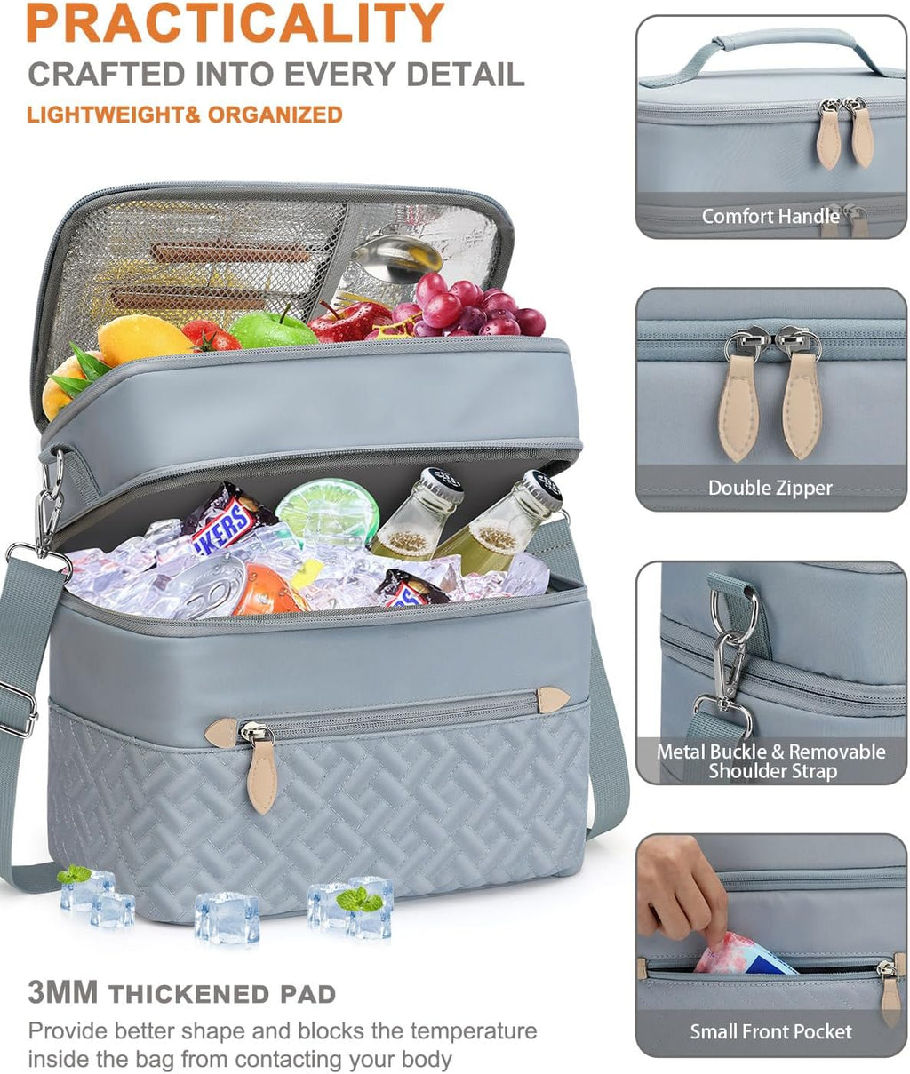 Capolo Lunch Bag for Women Men Insulated Lunch Tote Leakproof Lunchbox Bags