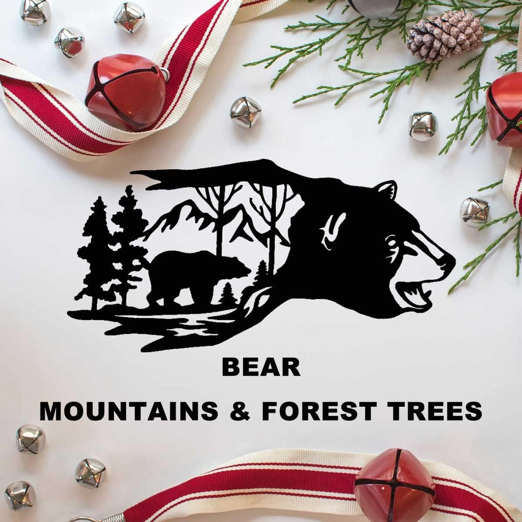 Bear Resin Mold - Wall Decor with Mountain & Forest Tree, Animal Silicone Mold for Epoxy Resin Casting, Art Wall Decor Craft