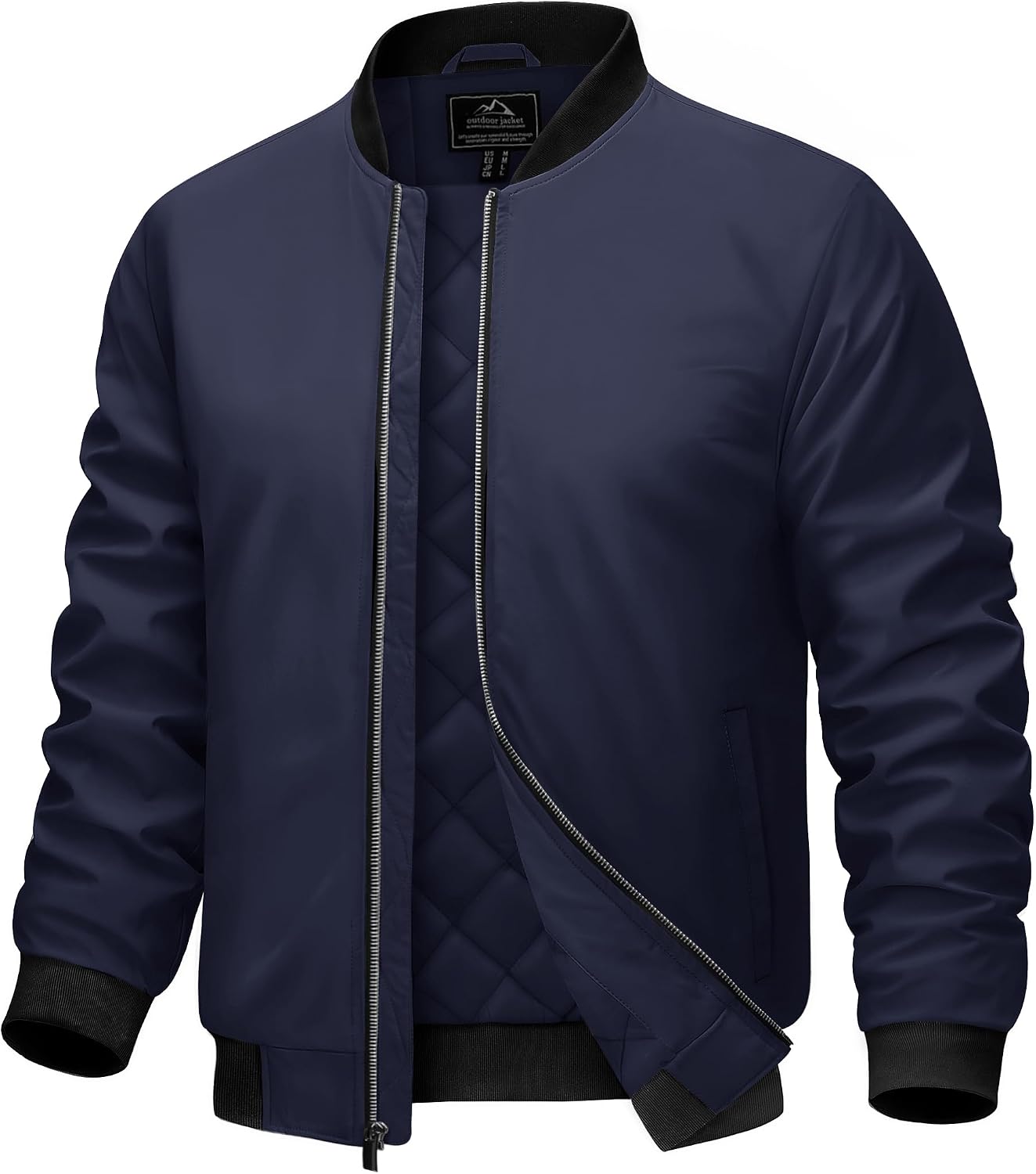 Cotrasen Men's Bomber Jacket Fall Winter Windbreaker Warm Quilted Coats