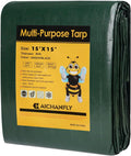 Heavy Duty Double-Sided Waterproof Poly Tarp 15x15 Feet 8mil Thick Polyethylene Tarps, Perfect for Outdoor Use, Plastic Cover & Mat for Tent Camping Storage Boat Bikes Vehicles