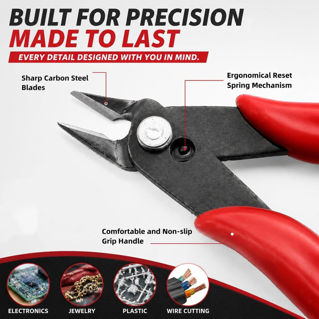 Covzoe 10 Pieces Small Wire Cutters, 5 Inch Micro Flush Cutter