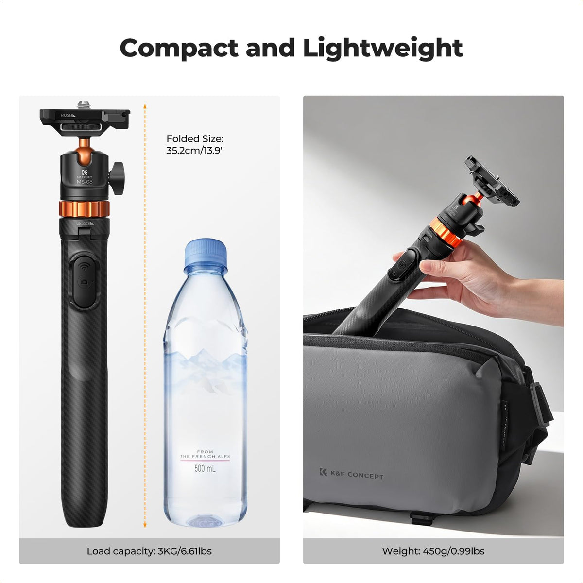 K&F CONCEPT 62'' Phone Selfie Stick Tripod