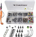 THKFISH Fishing Weights Sinkers Fishing Beads Bullet Sinkers Carolina Rig Texas Rig Kit Fishing Accessories Kit 64pcs/219pcs