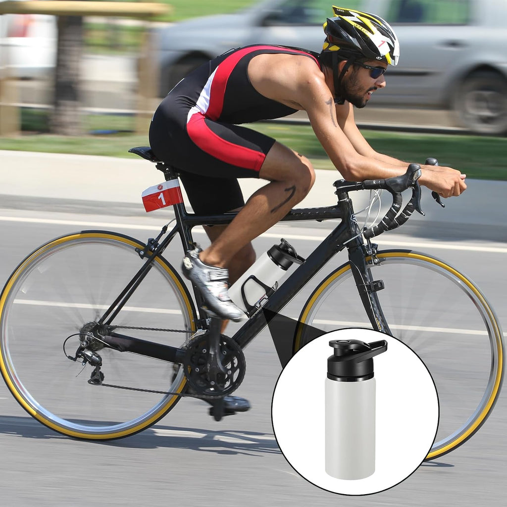 Foaincore 24 Pack Aluminum Water Bottles Bulk,17 oz Reusable Metal Lightweight Water Bottle with Leakproof Flip Lid & Carry Handle,Bulk Sports Bottles for Gym,Cycling,Hiking,Travel