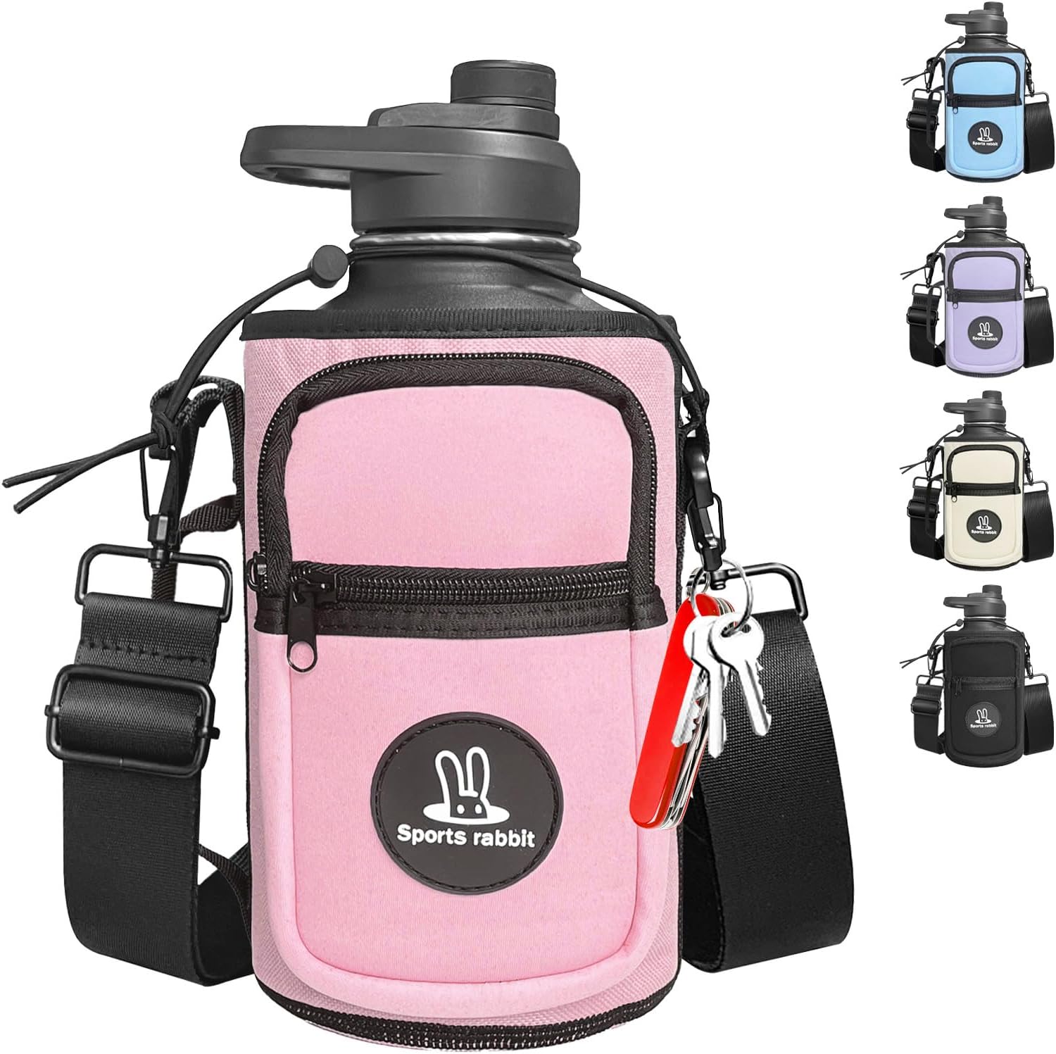 Sports rabbit Universal Water Bottle Holder with Strap & Phone Pocket
