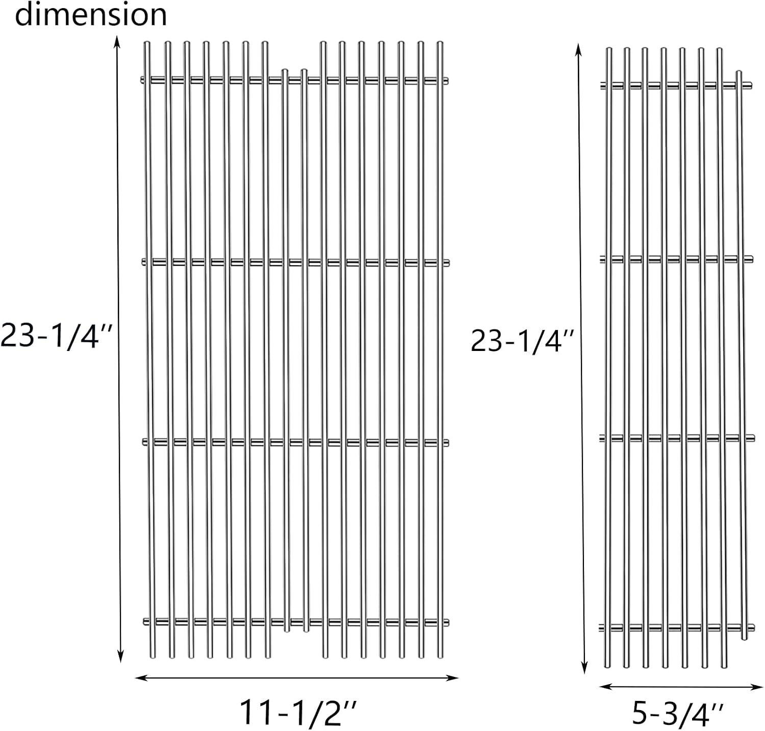 23-1/4" Stainless Steel Grid grates Replacement for Viking VGBQ 30 in T Series, VGBQ 41 in T Series, VGBQ 53 in T Series Viking Grill Grate VGBQ300T,VGBQ0302T Gas Grill