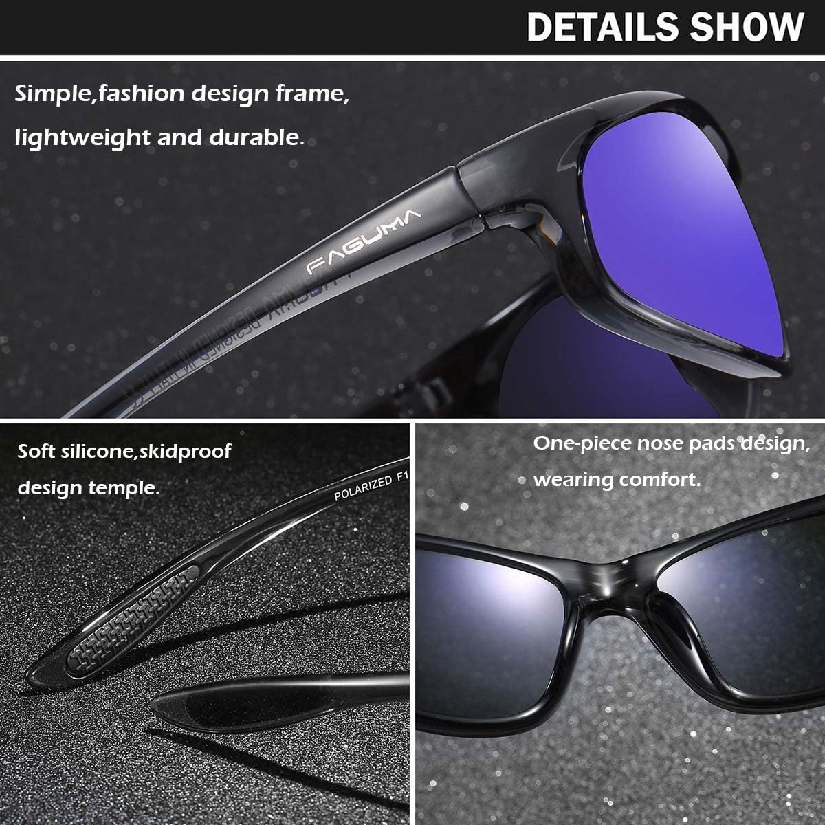 FAGUMA Polarized Sports Sunglasses For Men UV400 Protection