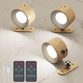 AKSDA 3Pack Battery Operated Wall Sconce, 3 Color Modes 3 Brightness Levels 360°Rotation Lighting Timer Touch & Remote Control, Wall Mounted Lamp LED Wall Lights for Bedroom Reading Bedside (Wood)