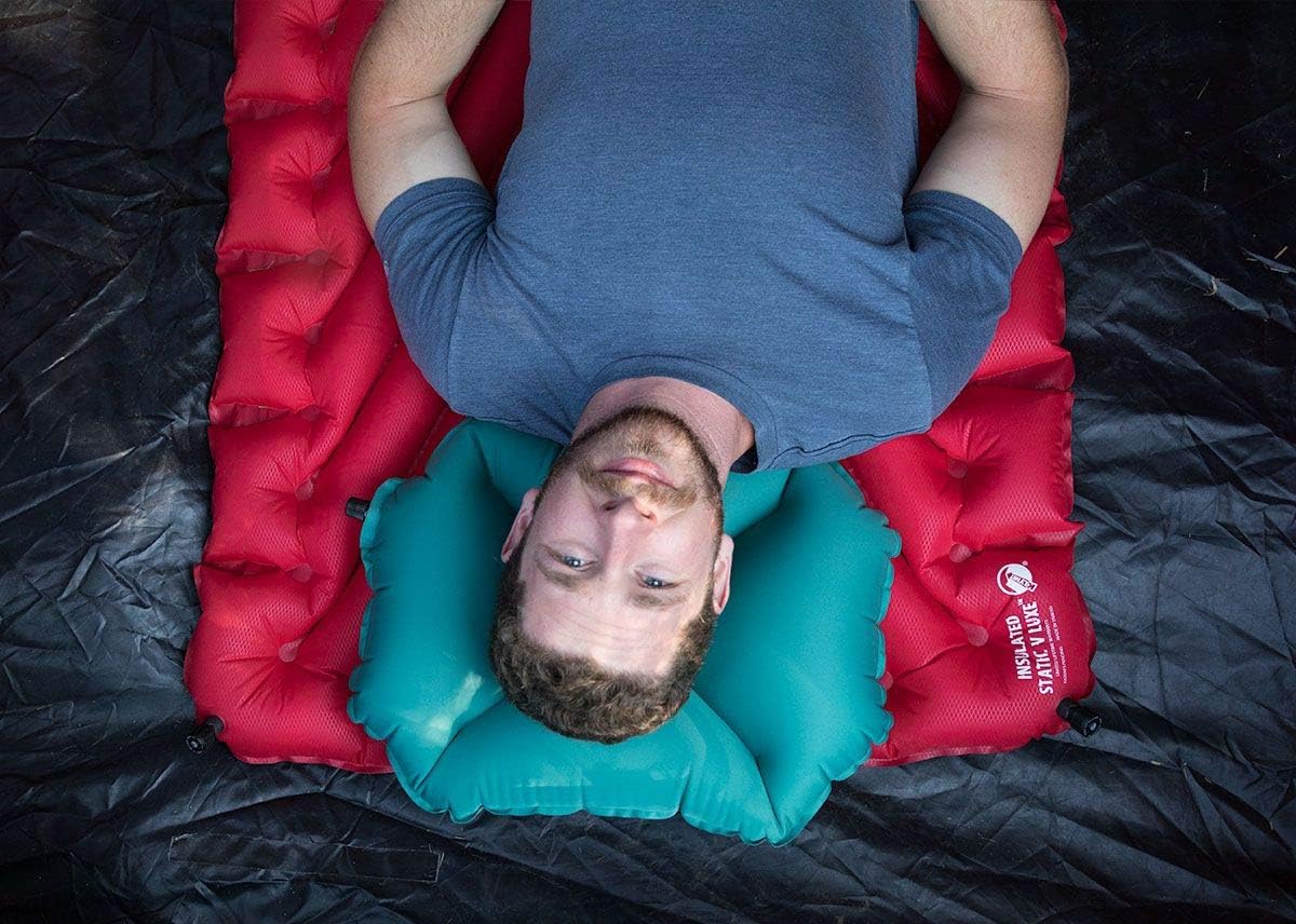 Klymit Pillow X Travel Pillow, Lightweight Inflatable Hybrid Airplane, Backpacking, Hammock, and Camping Pillow