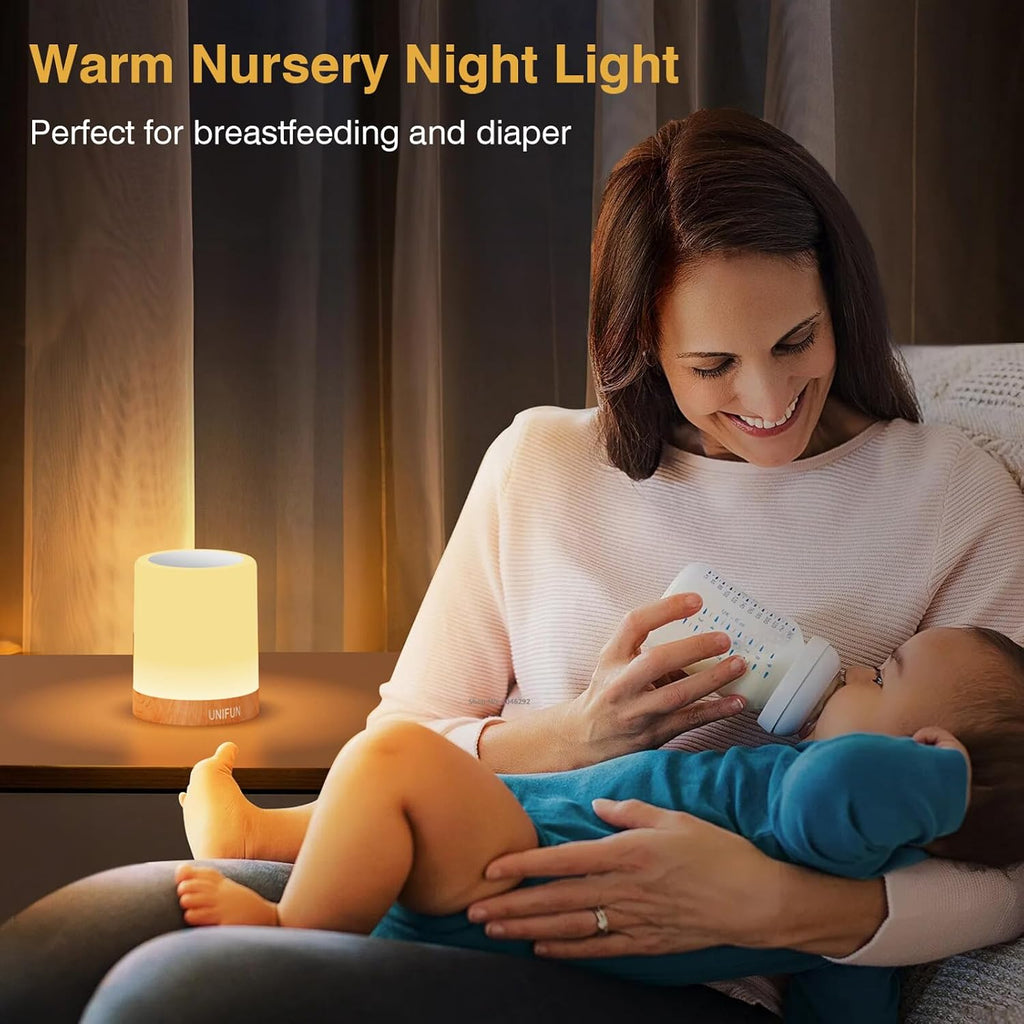 UNIFUN Bedside Touch Lamp Rechargeable Dimmable RGB LED Table Night Light