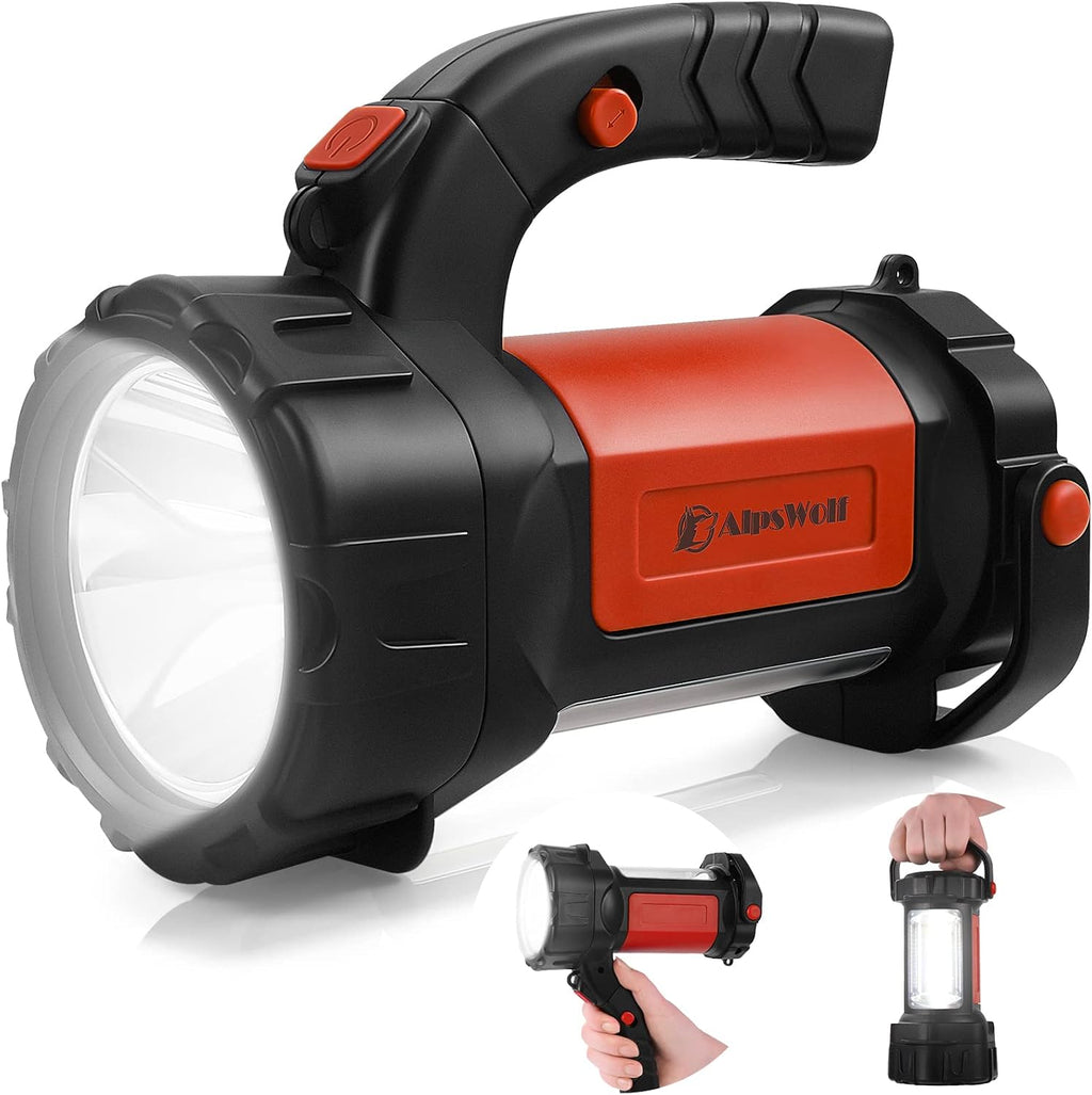AlpsWolf Camping Lantern Rechargeable, LED Flashlight Spotlight Lantern with 800LM, 3600 mAh, Strap Included Portable Bright Camping Light for Emergency, Outdoor Hiking, Power Outages