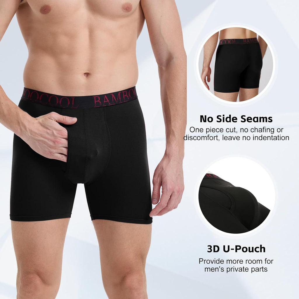 BAMBOO COOL Ultra Soft & breathable Mens Underwear Boxer Briefs Pack