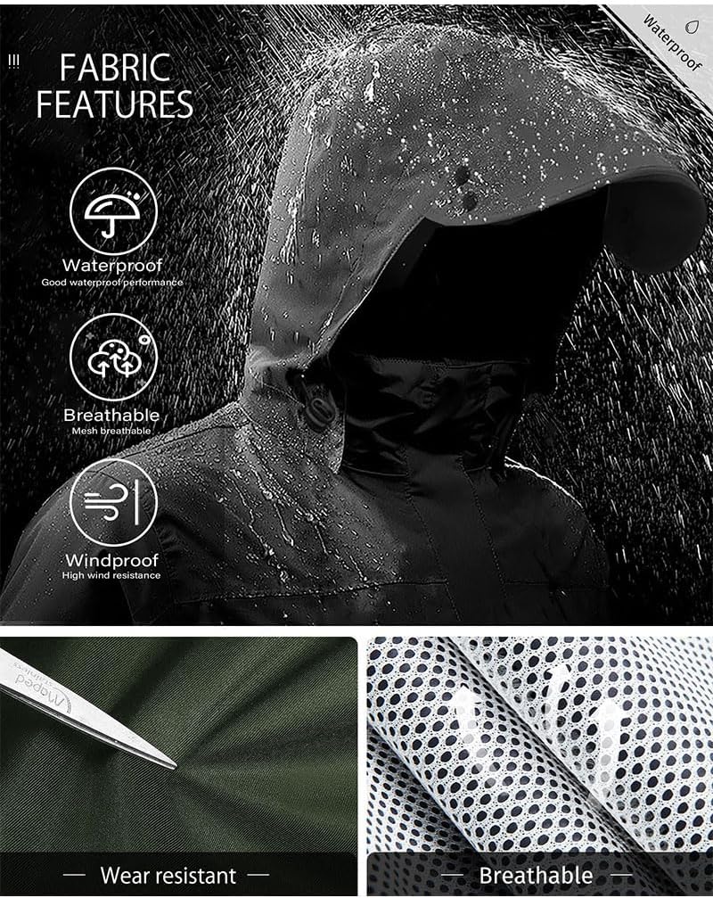 iCreek Rain Suit Waterproof Breathable Lightweight 2-Piece Rain Gear Unisex