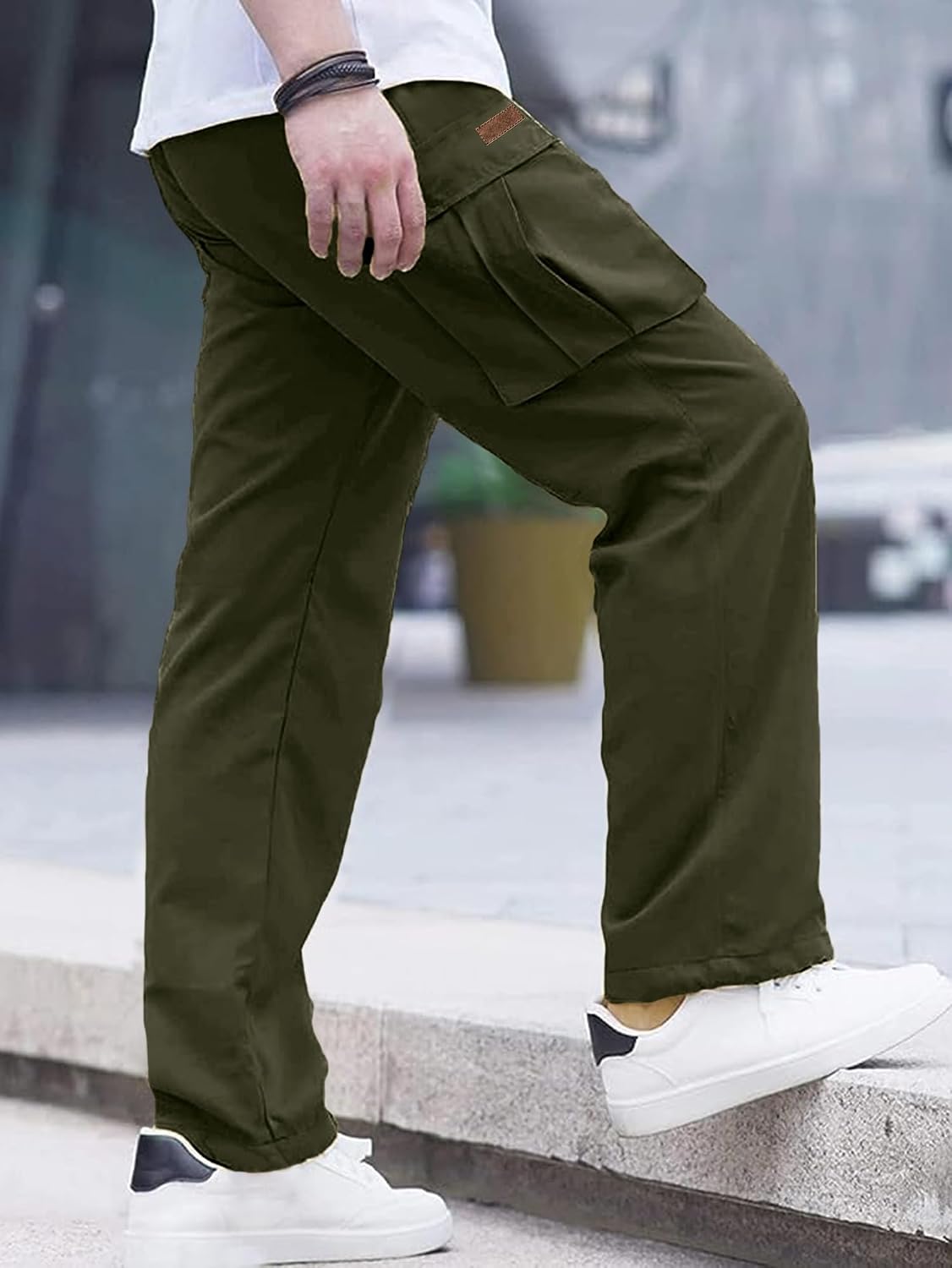 Comdecevis Men's Casual Cargo Pants Tactical Work Pants with Pockets