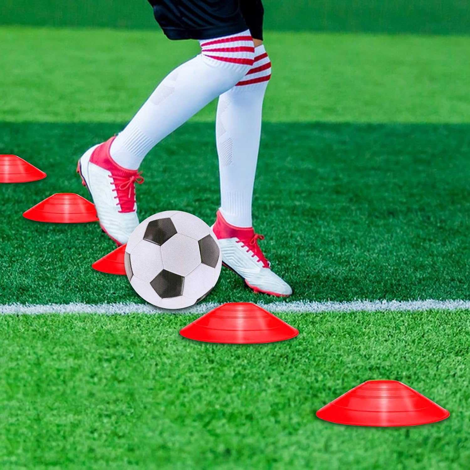 YEXEXINM Professional Agility Ladder Speed Training Equipment Set-20ft Agility Ladder,12 Soccer Cones, 4 Agility Hurdles, Running Parachute, Suitable for Soccer Football Basketball Training