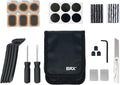 PAX 36Pcs Bike Tire Flat Repair Tool Kit Bag, Including Tube Patches, Tire Strip Plugs, Glueless Repair Kit, Nylon Tire Lever, Handle Tool, Valve Cap, and Metal Buffer, for Road, Mountain Bicycle