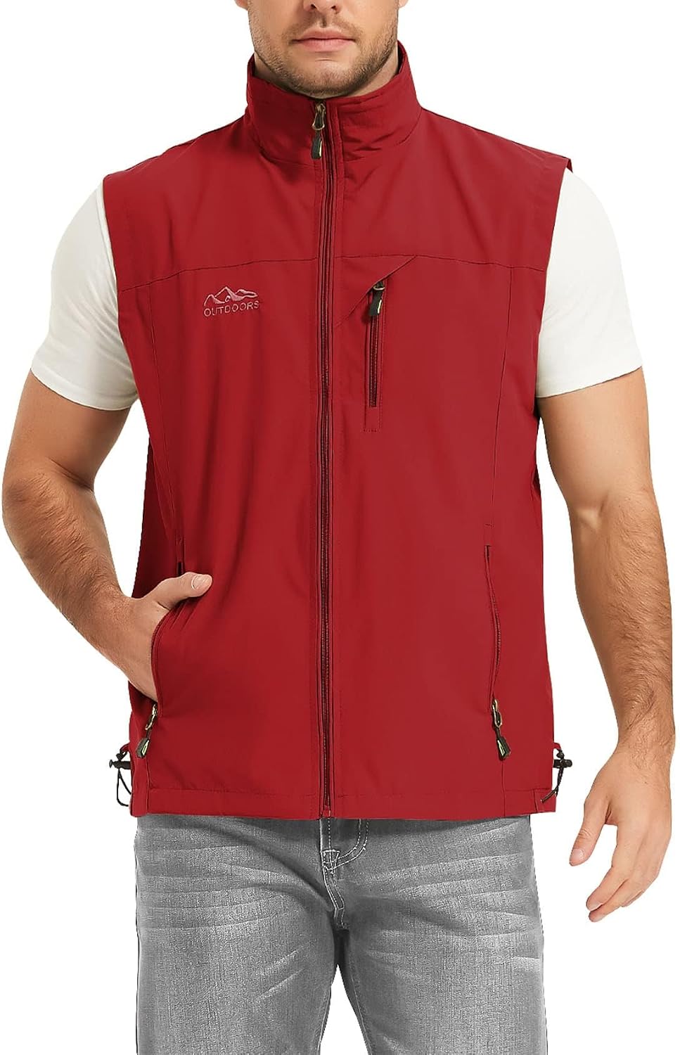 Flygo Mens Summer Lightweight Outdoor Vest Casual Utility Travel Work Fishing Hiking Photo Vest with Pockets