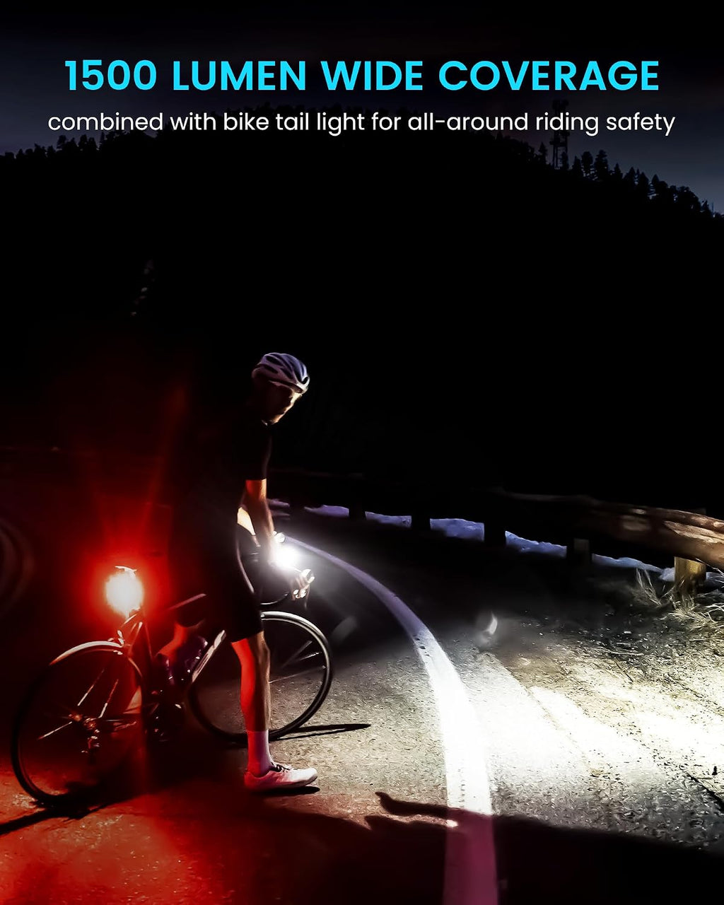 RAVEMEN Bike Lights Set for Night Riding, 5+6 Mode, Front and Back
