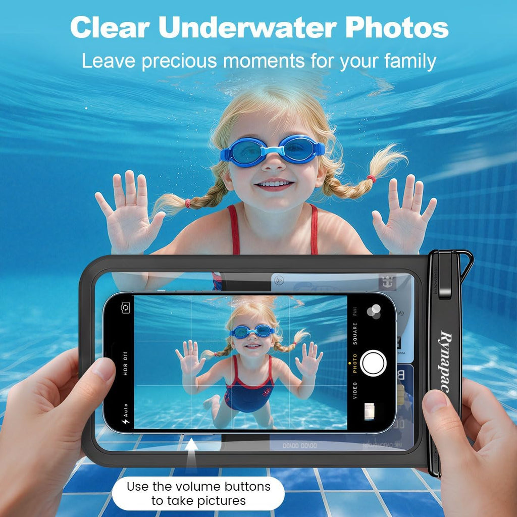 Rynapac Waterproof Phone Pouch Up to 8.5", 2Pack IPX8 Waterproof Phone Case