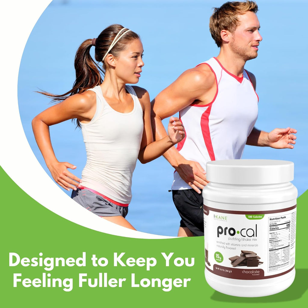 Pro-Cal Chocolate Meal Replacement Powder - High Protein, Low Calorie Shake & Pudding Mix - Low-Carb, Gluten Free - Breakfast Boost - Delicious & Easy to Prepare - 16 Servings, 16.4oz