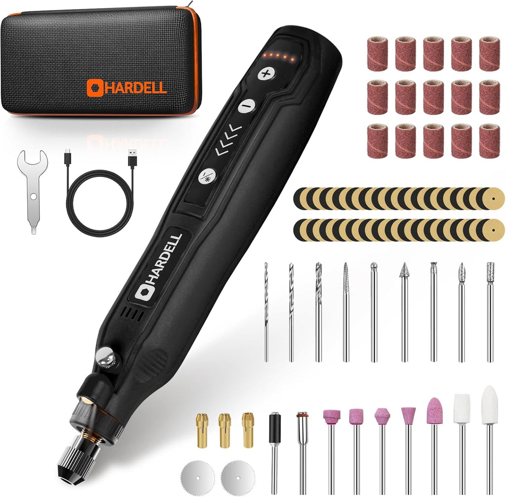 HARDELL Mini Cordless Rotary Tool Kit, 5-Speed for 3D Printer Sanding