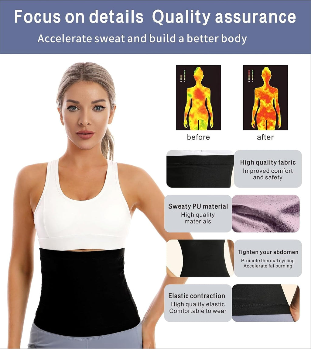 Sauna Suit Waist Trainer Band for Women Girls, Adjustable Waist Cincher Slimming Waist Trimmer for Lower Belly Fat