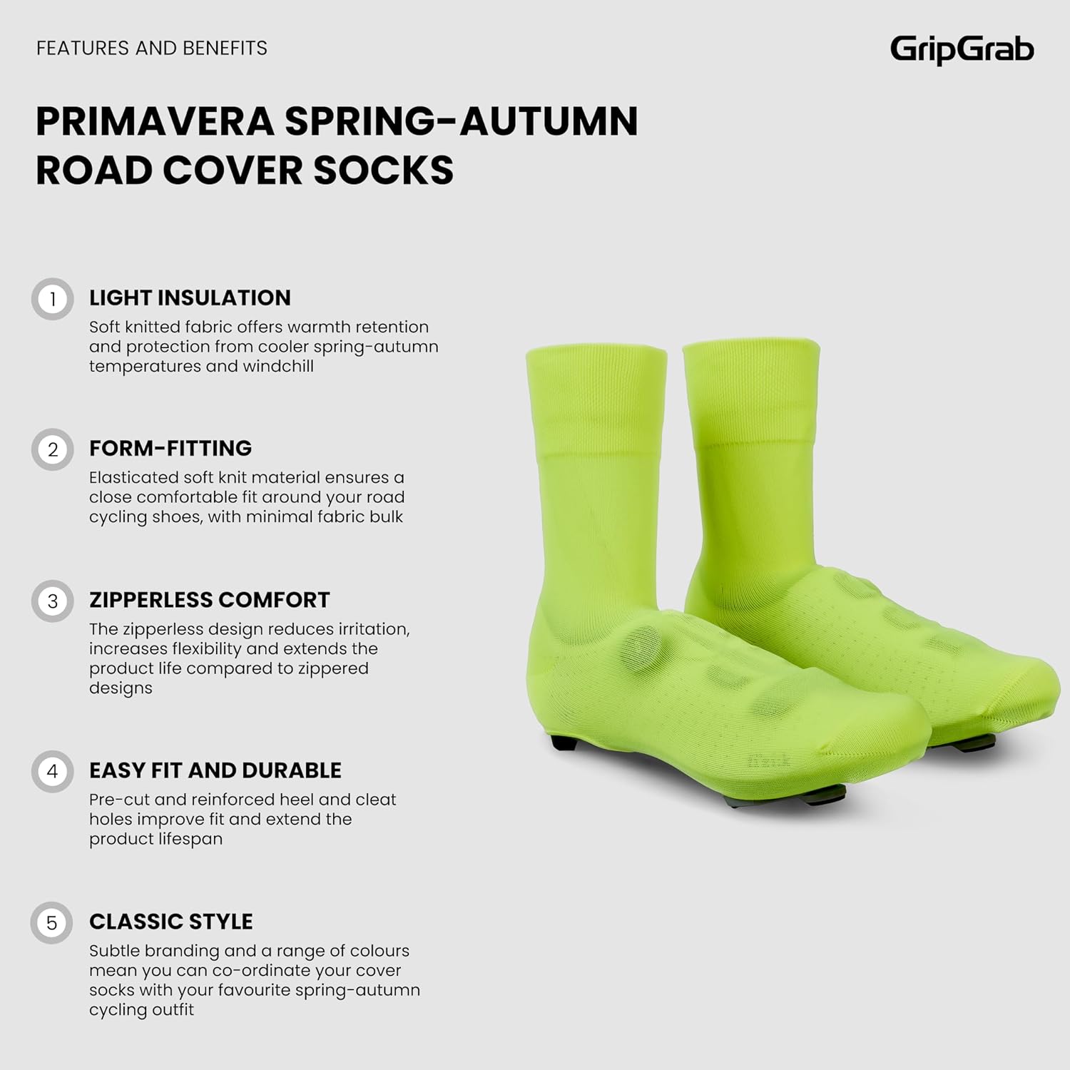 GripGrab Primavera Road Cycling Overshoes – Cover Socks for Spring & Fall