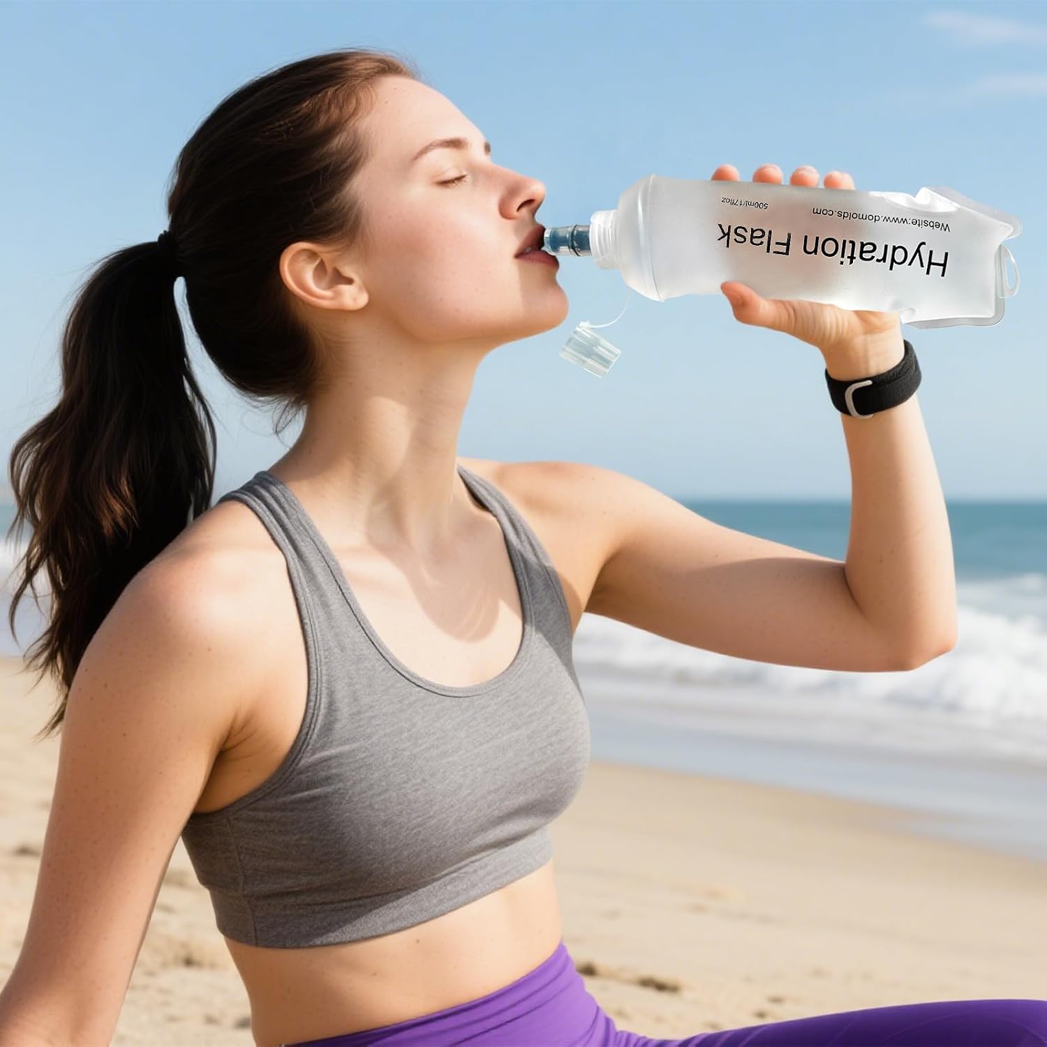 GUYI GYGYL Soft Flask Collapsible Water Bottle for Sports, 250ml White 2pcs