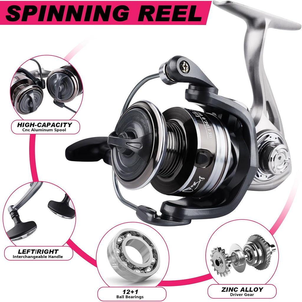 2PCS Telescopic Fishing Rods and Reels Combo Set Portable Fishing Pole