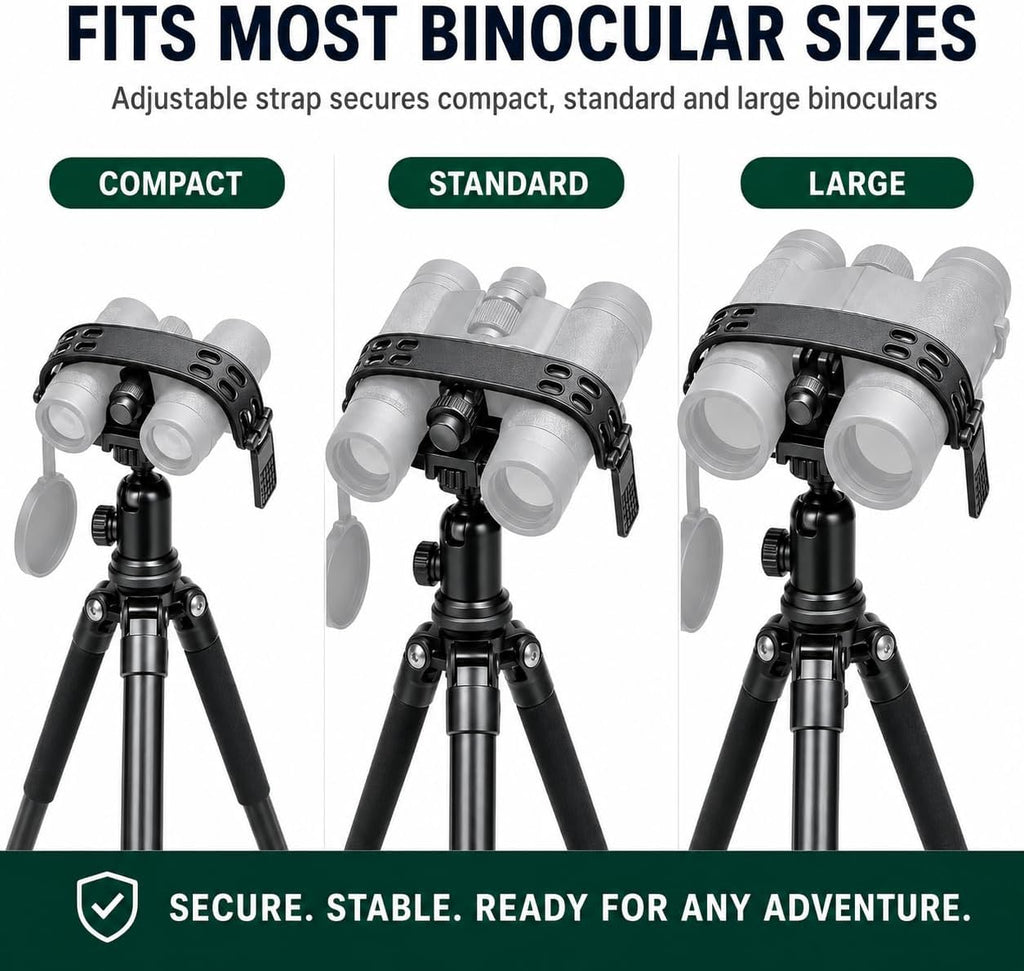Universal Binocular Tripod Adapter Quick-Setup Mount