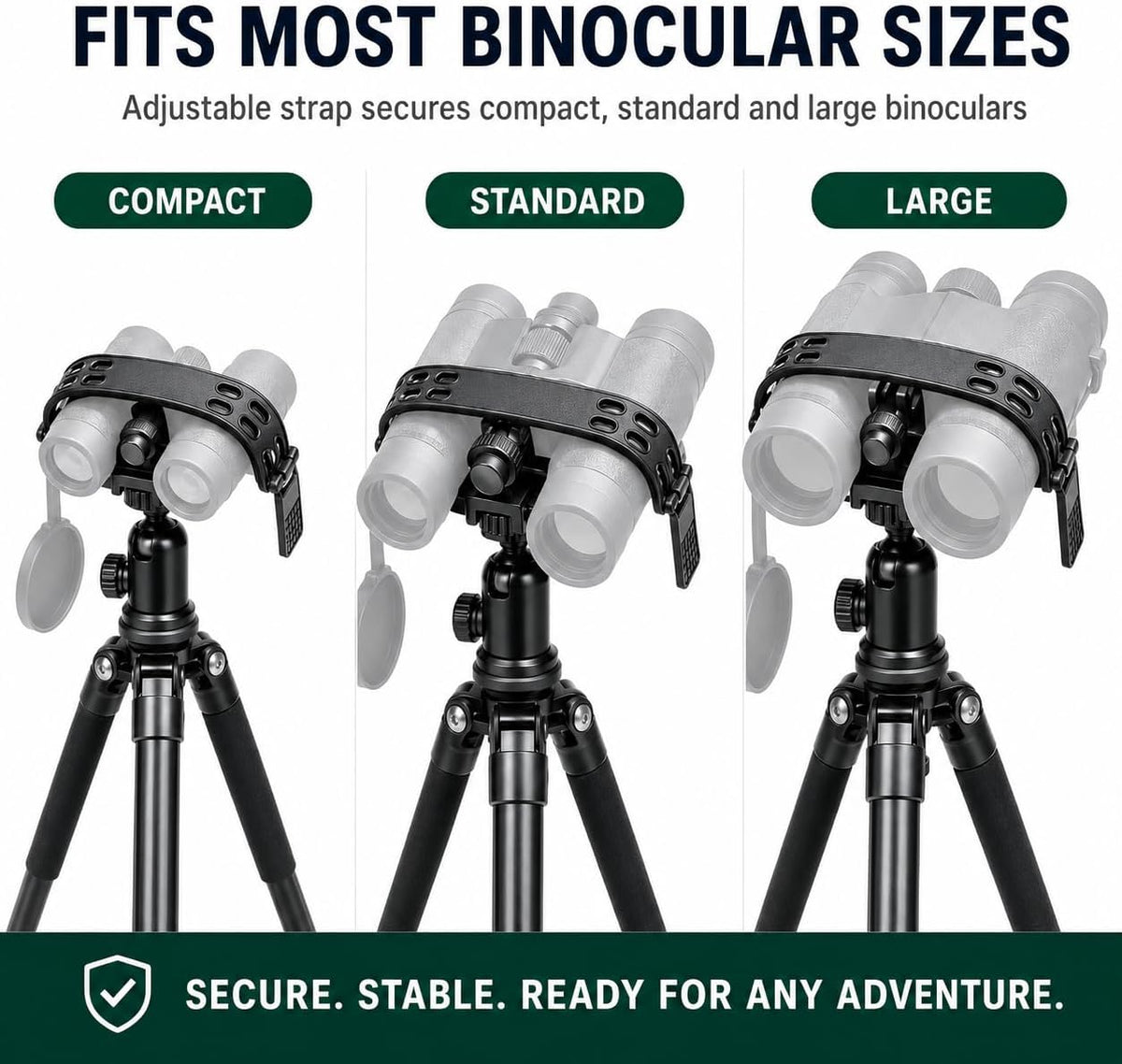 Universal Binocular Tripod Adapter Quick-Setup Mount