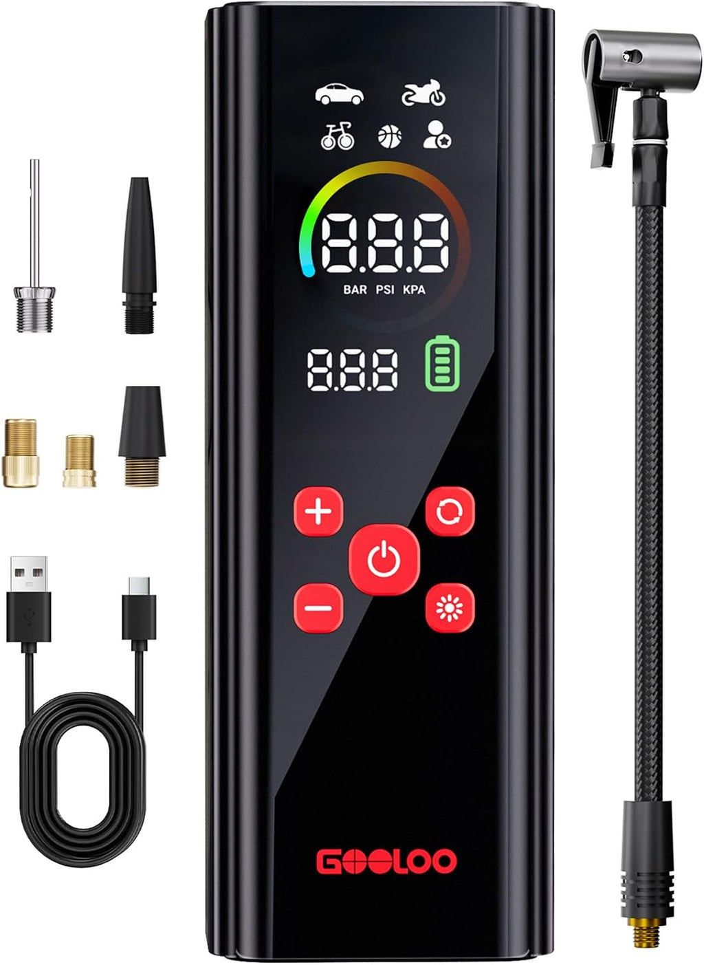 GOOLOO AP150 PRO Tire Inflator Portable Air Compressor,Color LED Screen