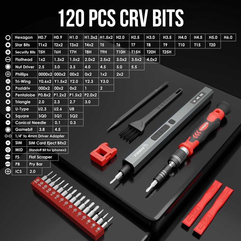 STREBITO 144-Piece Upgraded Electric Screwdriver