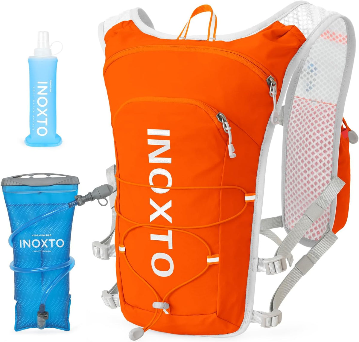 INOXTO Running Hydration Vest Backpack,Lightweight Insulated Pack with 1.5L Water Bladder Bag Daypack for Trail Hiking Running Cycling Race Marathon for Women Men