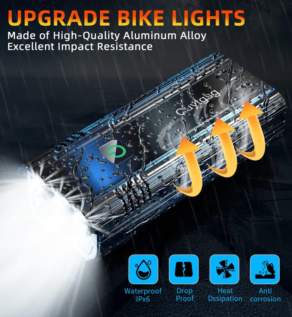 2026 Upgrade 6800Lumen Bike Light for Night Riding,6 LED,5+5 Modes