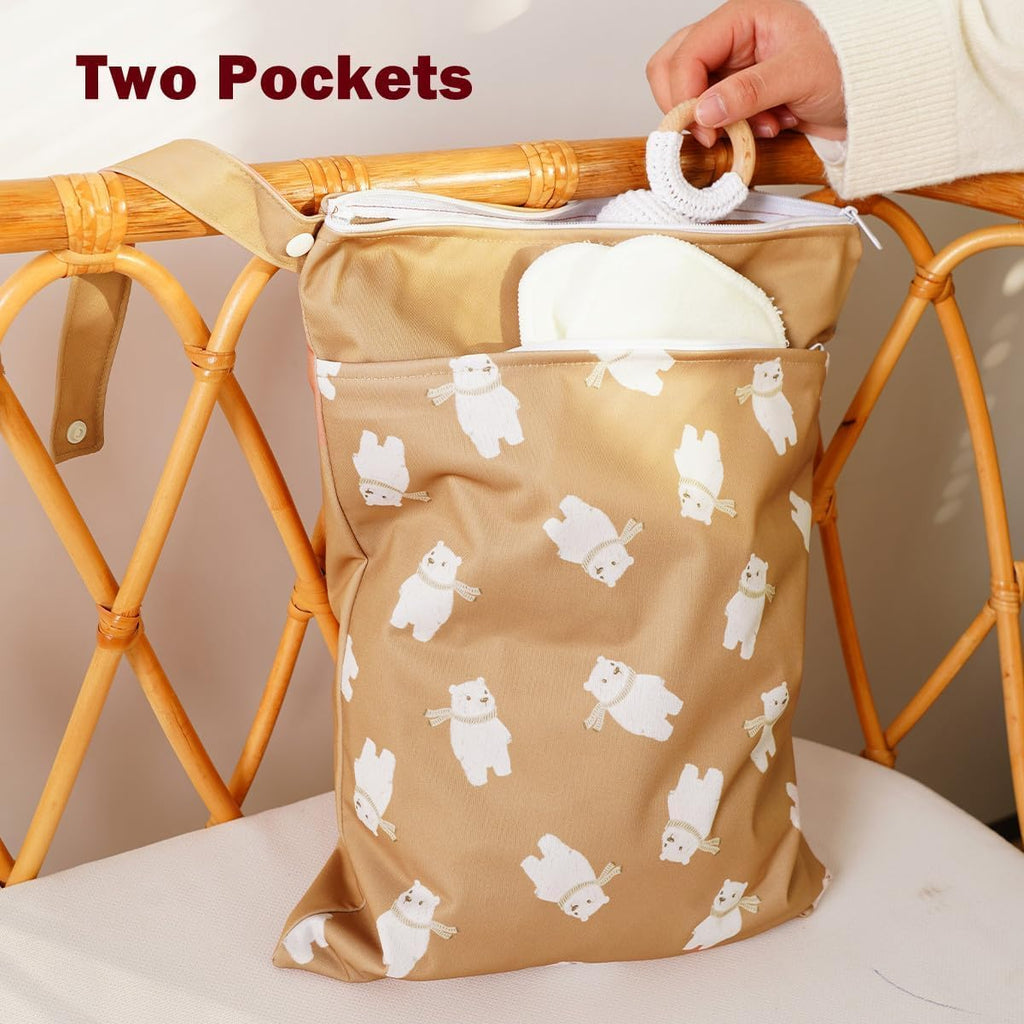 Waterproof Wet Dry Bags with Two Zippered Pockets and Handle