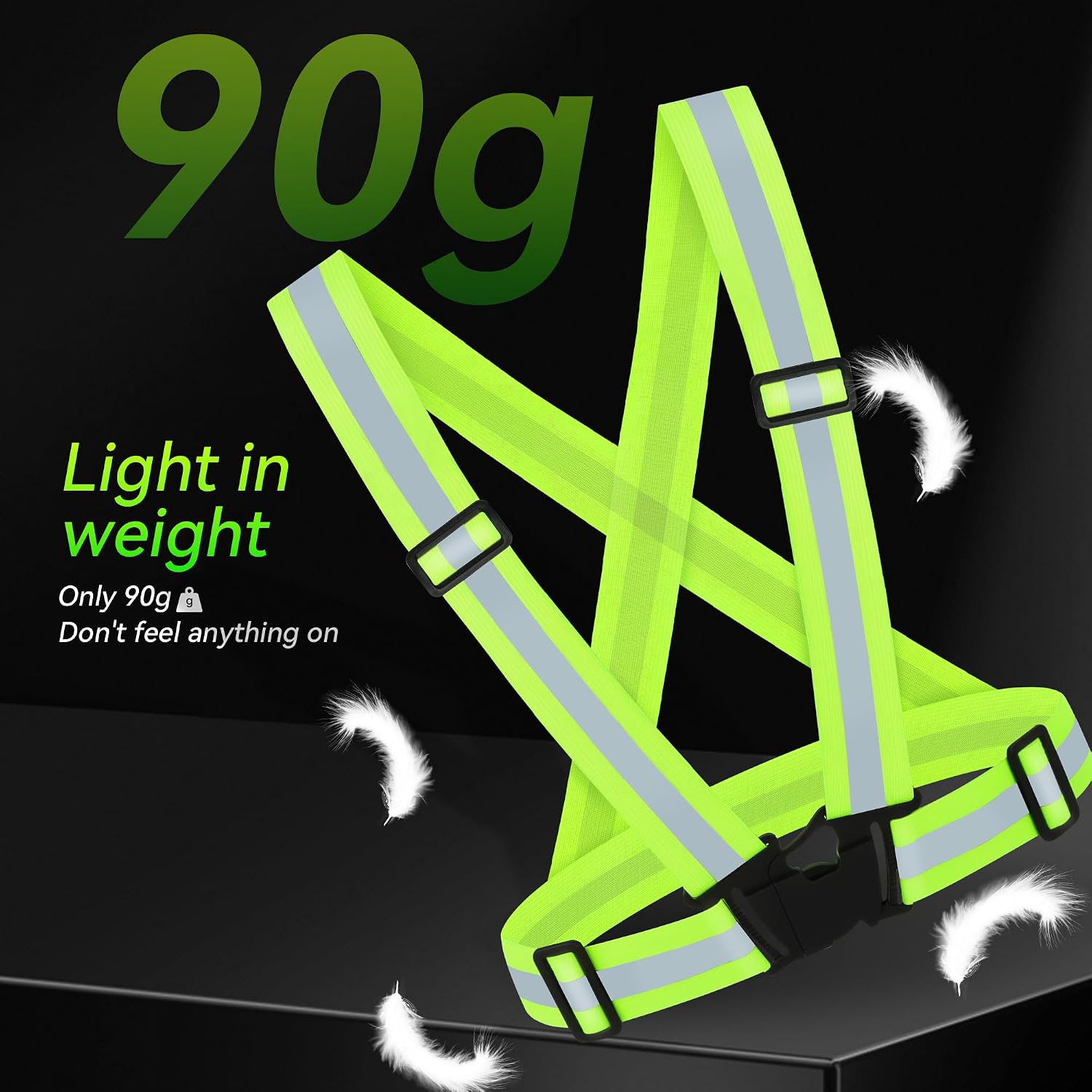 Reflective Vest Running Gear with Safety Straps