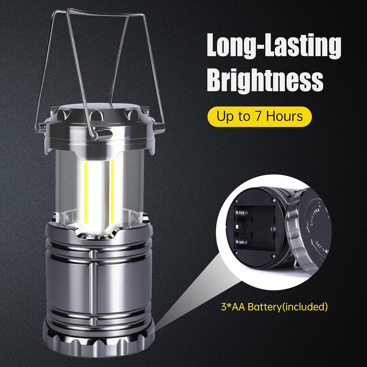 KUNHE LED 60 Pack Camping Lantern Battery-Operated (Includes 180 AA Alkaline Batteries) 350 lumens IPX4 Waterproof Lanterns for Power Outages Emergency Hurricane Storm Outdoor Camping