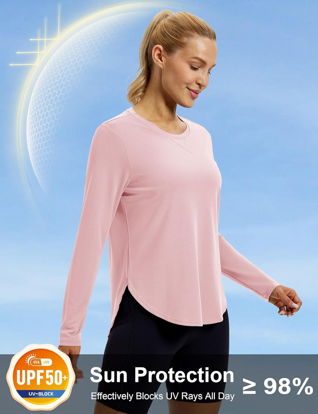 MAGCOMSEN Women's UPF 50+ Long Sleeve Shirt Moisture Wicking Top for Hiking