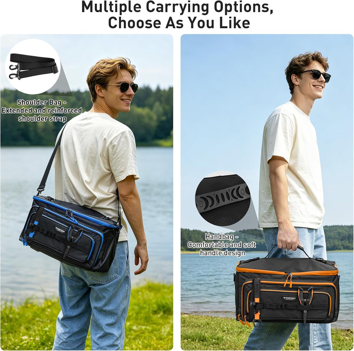 THKFISH Fishing Bag for Soft Plastic Bait Storage With 20PCS Bait Bags