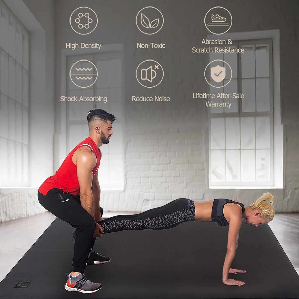 GXMMAT Large Exercise Mat 6'x4'/6'x5'/6'x6'(7mm)