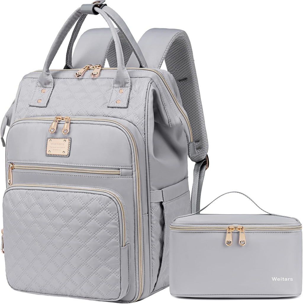 Weitars Lunch Backpack for Women,15.6 Inch Laptop Backpacks with Lunch Box