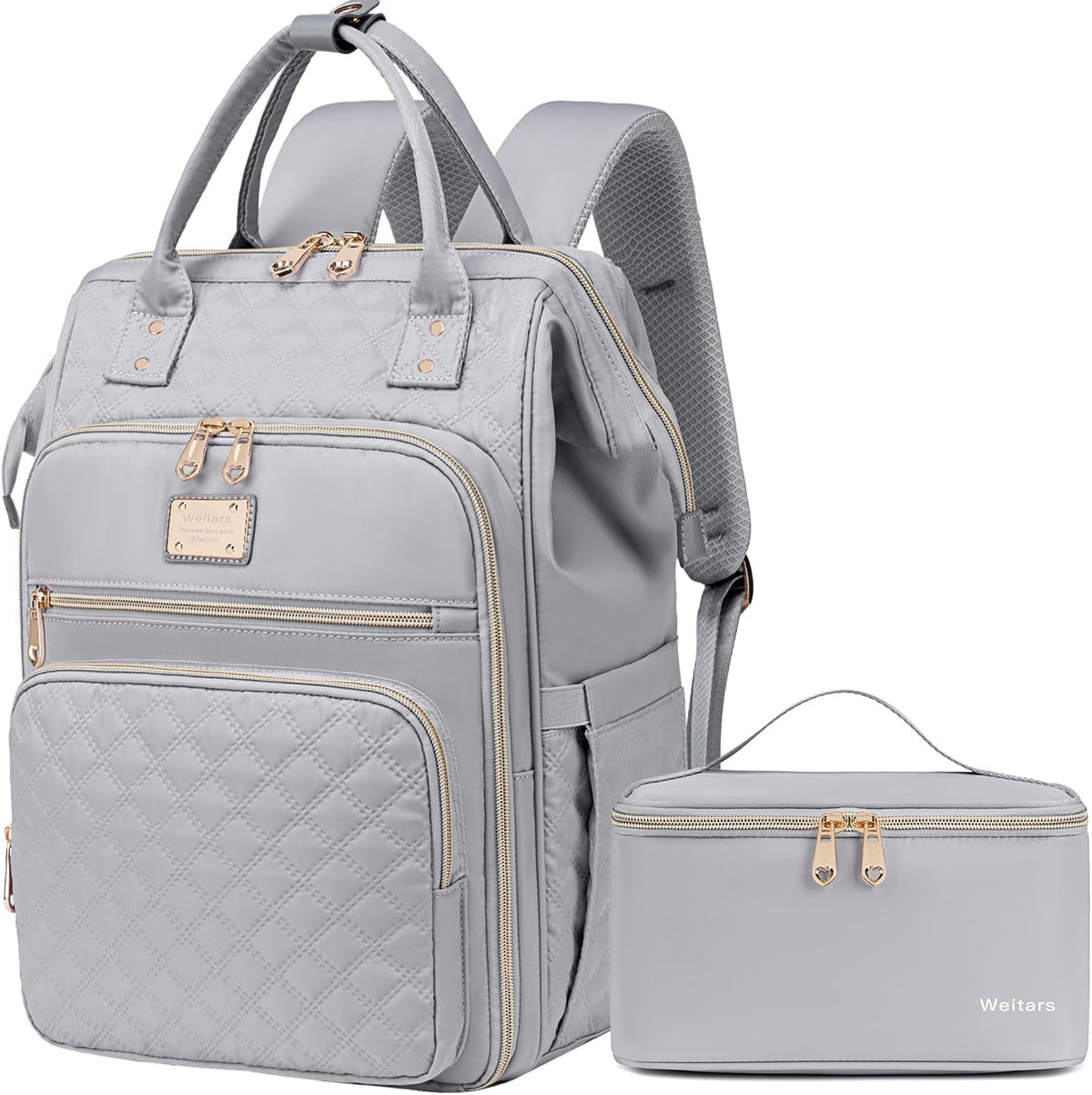 Weitars Lunch Backpack for Women,15.6 Inch Laptop Backpacks with Lunch Box