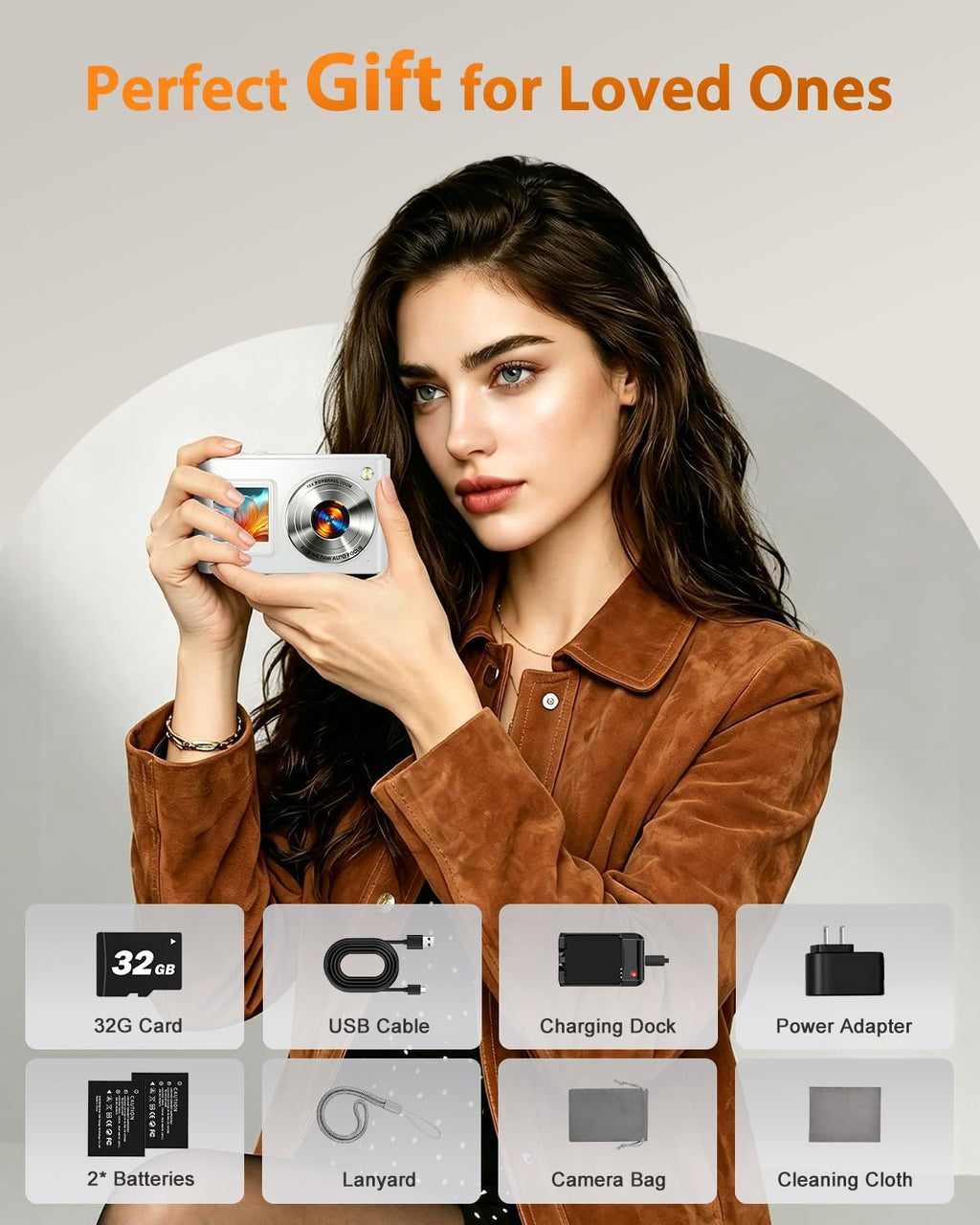 8K Digital Camera for Photography 96MP WiFi Dual Screen Camera for Kids
